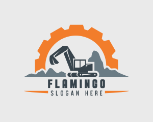 Construction Excavator Digger Logo