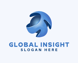 3d Global Business logo design