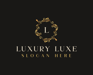 Luxury Leaf Ornament logo design