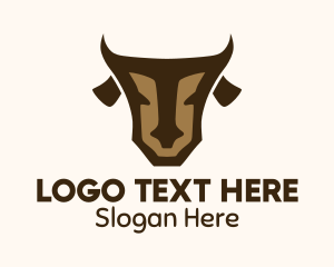 Abstract Brown Cow Logo