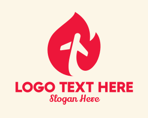 Airport - Red Flame Airline logo design