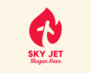 Airline - Red Flame Airline logo design