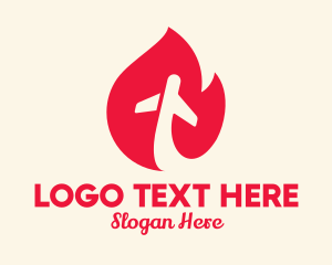 Red - Red Flame Airline logo design