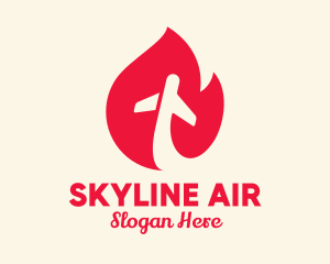 Airline - Red Flame Airline logo design