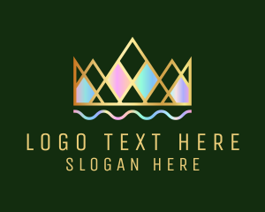 Brown And Gold - Shiny Golden Crown logo design