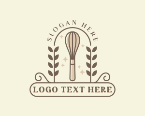 Wooden Spoon - Baking Whisk Baker logo design