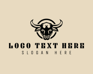 Butcher - Ox Bull Horn logo design