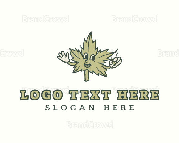 Marijuana Smoking Mascot Logo
