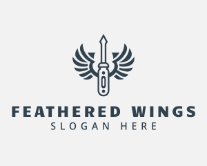 Screwdriver Wings Mechanic  logo design