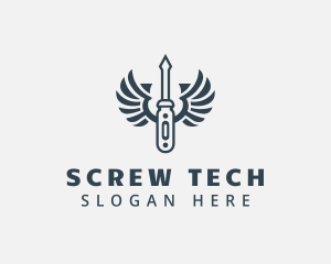 Screwdriver Wings Mechanic  logo design