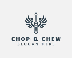 Industrial - Screwdriver Wings Mechanic logo design