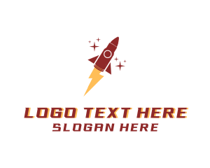 Exploration - Lightning Bolt Rocket logo design
