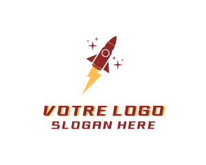 App - Lightning Bolt Rocket logo design