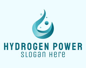 Hydrogen - Liquid Water Droplet logo design