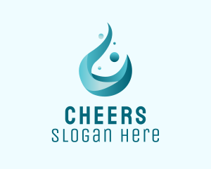 Wash - Liquid Water Droplet logo design