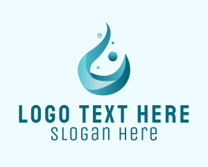 Sanitation - Liquid Water Droplet logo design