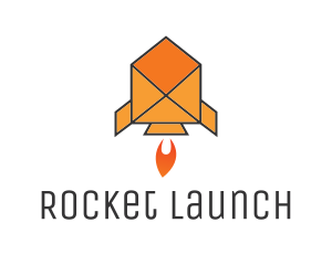 Rocket - Envelope Mail Rocket logo design