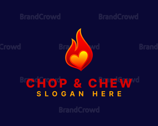 Hot Flame Heart Logo