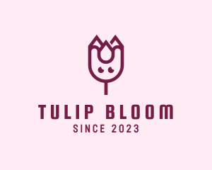 Tulip - Happy Tulip Flower logo design