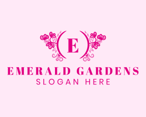 Pink Wreath Lettermark logo design