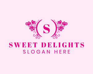 Pink Wreath Lettermark logo design