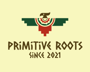 Primitive - Geometric Quetzalcoatl  Bird logo design