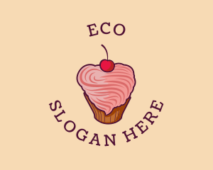 Heart Icing Cupcake Logo