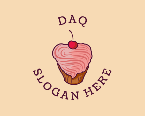 Heart Icing Cupcake Logo
