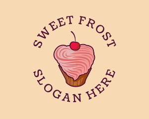 Icing - Heart Icing Cupcake logo design