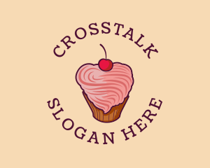 Patisserie - Heart Icing Cupcake logo design