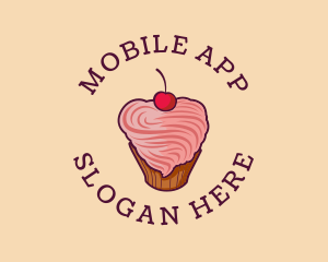 Bread - Heart Icing Cupcake logo design