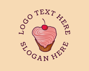 Heart Icing Cupcake Logo