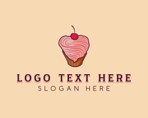 Confectionery - Heart Icing Cupcake logo design