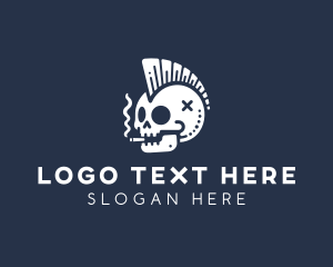 Mascot - Punk Skull Cigarette logo design