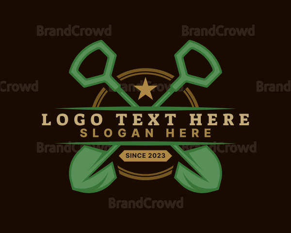 Shovel Landscaping Garden Logo