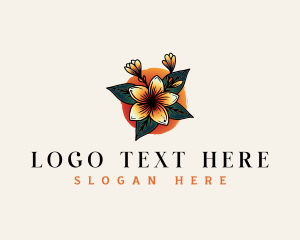 Plumeria - Hawaii Botanical Flower logo design