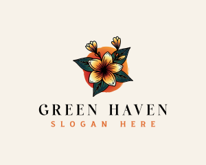 Hawaii Botanical Flower logo design