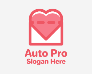 Couple - Heart Mail Envelope logo design