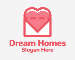 Pen Pal - Heart Mail Envelope logo design