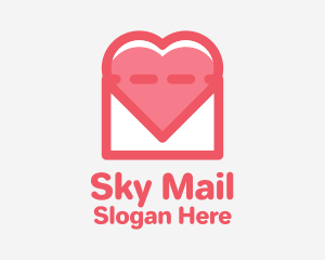 Heart Mail Envelope logo design