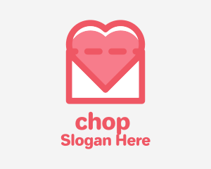 Message - Heart Mail Envelope logo design