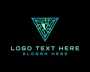 Website - Triangle Cyber Technology Circuit logo design