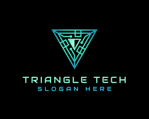 Triangle Cyber Technology Circuit logo design