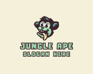 Ape - Cartoon Monkey Ape logo design