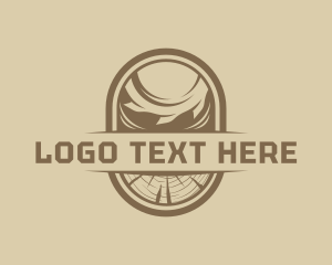 Woodcutter - Sawmill Woodwork Tool logo design