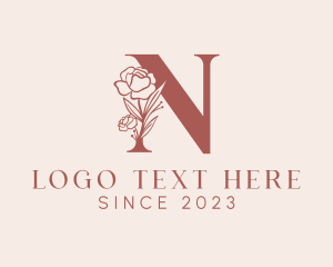 Letter N - Floral Bridal Letter N logo design