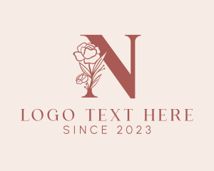 Clothing - Floral Bridal Letter N logo design