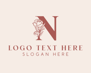 Etsy - Floral Spa Letter N logo design