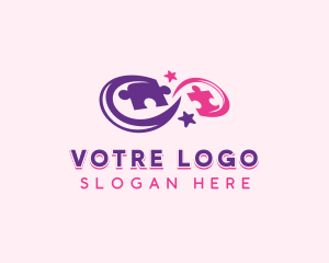 Childcare - Jigsaw Puzzle Learning logo design
