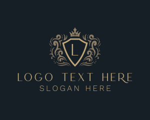 Hotel - Ornament Shield Crown logo design